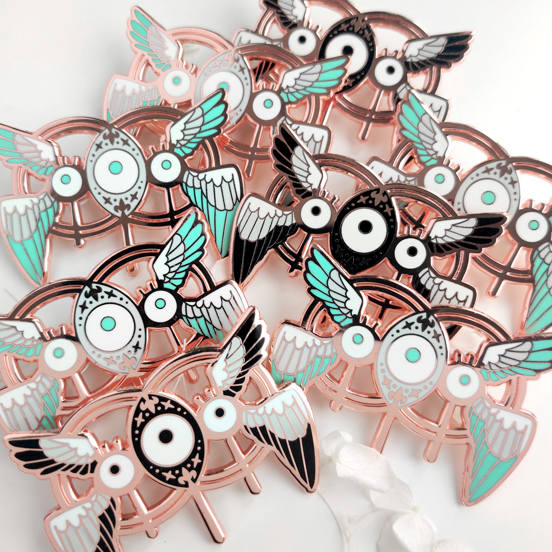 Jophiel - Enamel Pin - Rose Teal