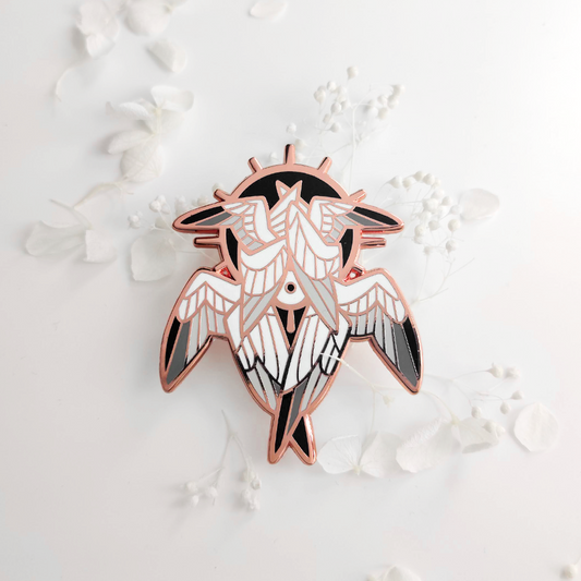 Seraphim - Enamel Pin - Rose Black White